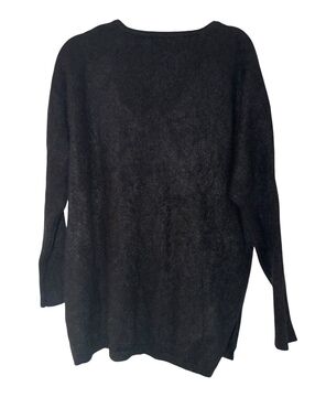 Brodie Cashmere Black V-Neck Sweater Sz M Luxury Minimalist